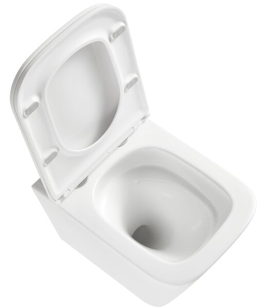 Invena Florina wc mísa se sedátkem s pomalým sklápěním závěsná bez splachovacího kruhu s vírovým splachováním bílá lesk CE-94-001