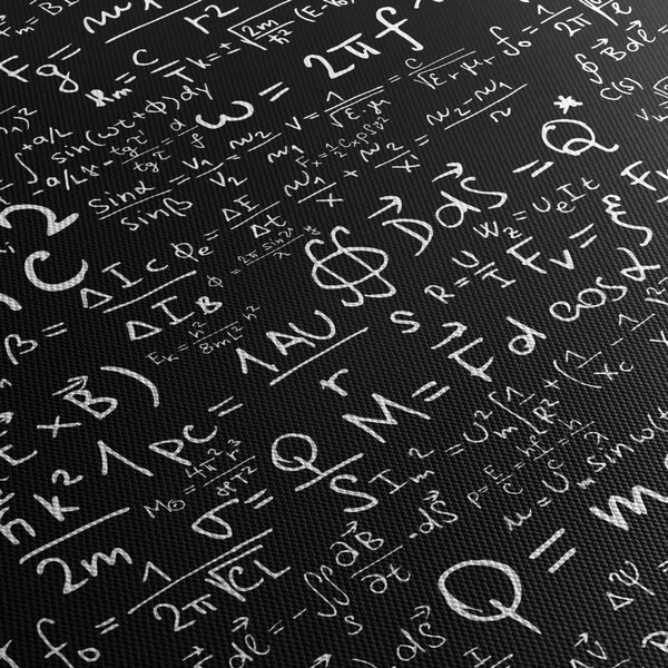 Obraz - Matematika (s hodinami) (90x30 cm)
