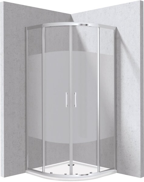 Deante Funkia Evo sprchový kout s vaničkou 90x90 cm půlkulatá chrom lesk/vzorované sklo KYPP0E99P
