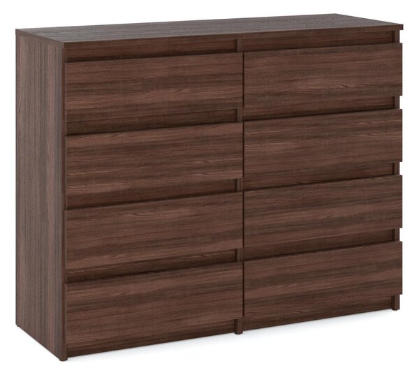STIV Möbel | Komoda s 8 zásuvkami | Dub Wenge | 120 cm | moderní & bez úchyt | Lonice & Obývací pokoj