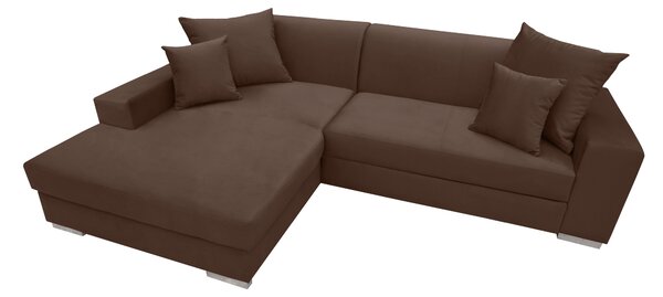 Rohová sedací souprava Montura (hnědá) (L). Akce -20%