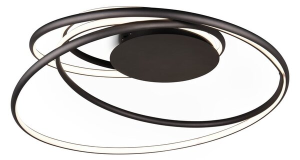 Černé LED stropní svítidlo s kovovým stínidlem Nala – Trio Select