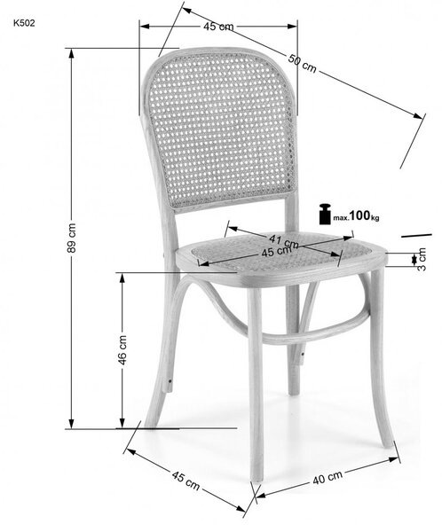 Halmar Jídelní židle K502 ratan
