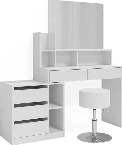 Toaletní stolek Vicco Anja Bílá 139.8 cm se stoličkou, Model 41332