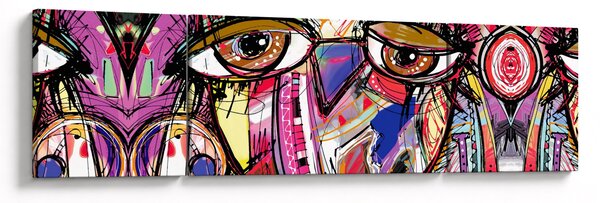 Obraz - Street art - sova (170x50 cm)