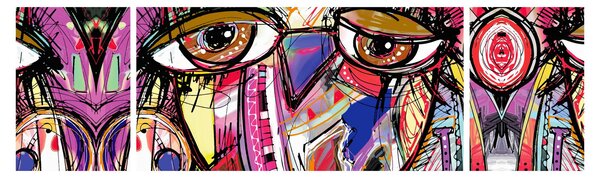 Obraz - Street art - sova (170x50 cm)