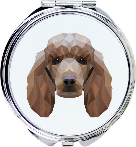 Pudel – Zrcadlo značky Art-Dog s fotografií pudla a geometrickým vzorem