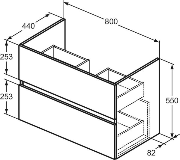 Ideal Standard Eurovit+ umyvadla se skříňkou 81.5 cm šedá R0574TI