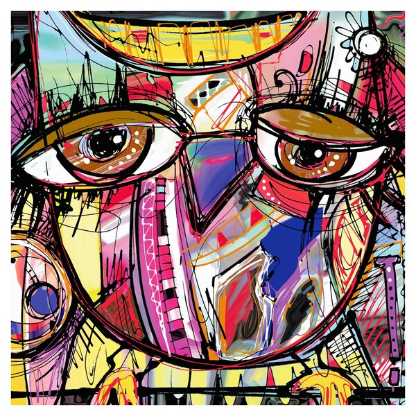 Obraz - Street art - sova (30x30 cm)