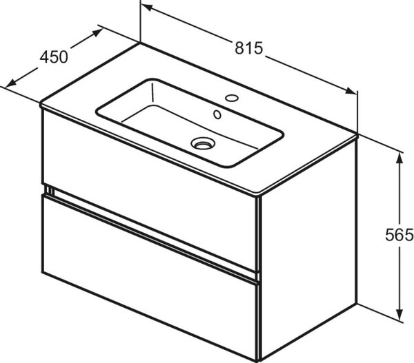 Ideal Standard Eurovit+ umyvadla se skříňkou 81.5 cm šedá R0574TI