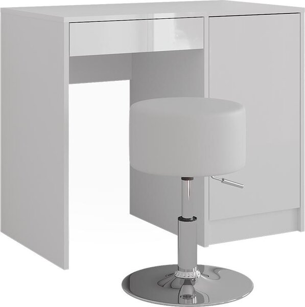 Toaletní stolek Vicco Sherry Bílá/bílý vysoký lesk 89.8 cm s stoličkou, Model 57704