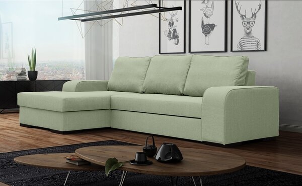 Rohová sedací souprava Fonda (zelená) (L). Akce -20%