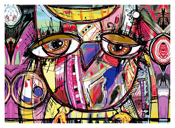Obraz - Street art - sova (70x50 cm)