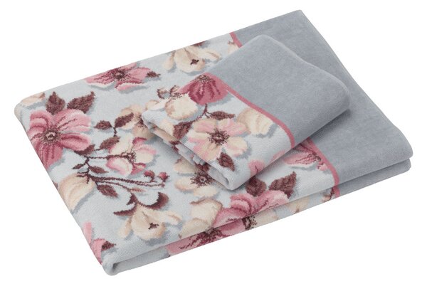 Feiler LENZ ROSE SILVER ručník 50 x 100 cm platin grey - old rose