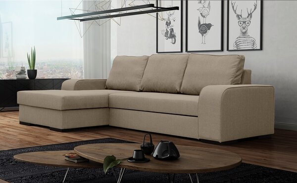 Rohová sedací souprava Fonda (béžová) (L). Akce -20%