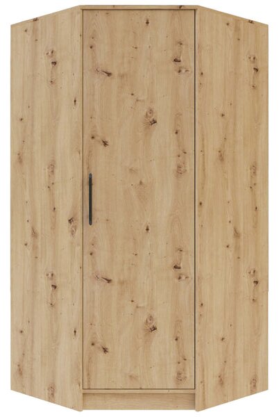 Rohová šatní skříň Rams - 95x190x95 cm (dub artisan)