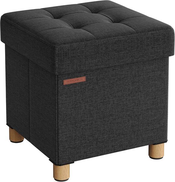 SONGMICS Taburet s úložným prostorem Cenry 38 cm černý