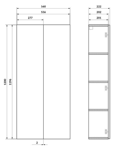 Cersanit Moduo souprava rámu 56x22.2x120 cm boční stojící béžová S1026-055