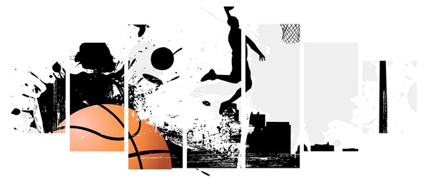 Obraz - Hráč basketbalu (210x100 cm)