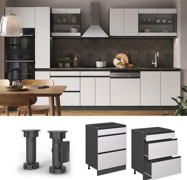Spodní skříňka kuchyňské linky Vicco R-Line Bílá 60 cm PD Mramor, Model 46702