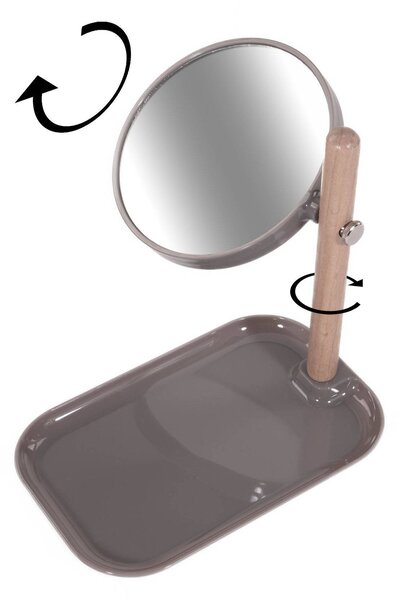 Kosmetické zrcadlo s kovovým tácem