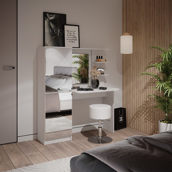 Toaletní stolek Vicco Jasmin Bílá 123 x 141.2 cm se stolicí, Model 51265