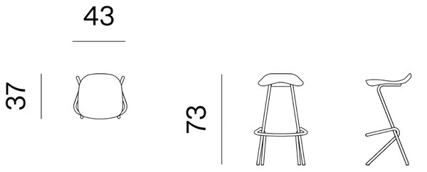 Designové barové židle Strain Barstool Low (výška 73 cm)