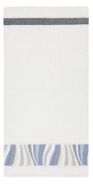 Feiler WAVE BLUE BORDER ručník 50 x 100 cm white - grey