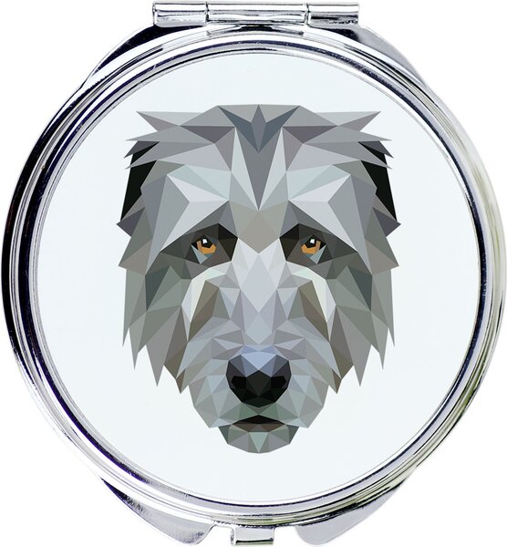 Irský vlkodav, zrcadlo značky Art-Dog s fotografií irského vlkodava a geometrickým vzorem