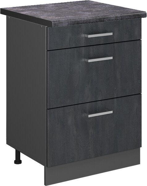 Spodní skříňka kuchyňské linky Vicco R-Line Černý beton 60 cm PD Antracit, Model 47598