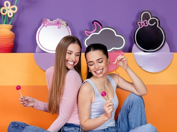Kosmetické zrcátko GIOperfect Vibes Beauty s neonovo LED osvětlením