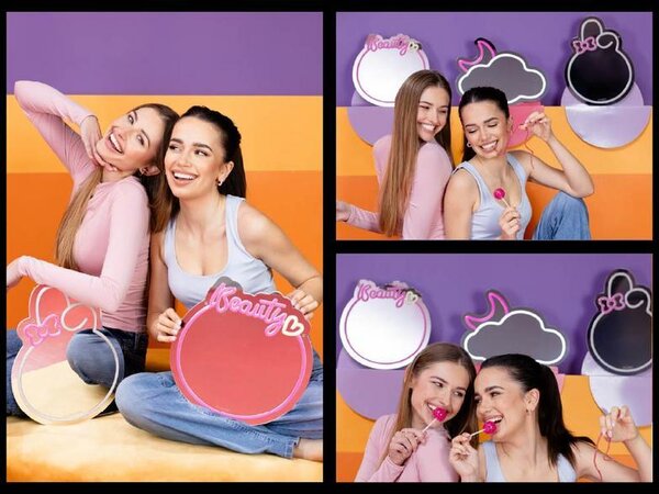 Kosmetické zrcátko GIOperfect Vibes Beauty s neonovo LED osvětlením