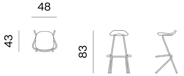 Designové barové židle Strain Barstool Hight (výška 83 cm)