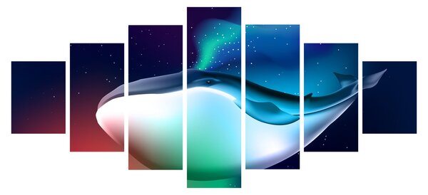 Obraz - Vesmírná velryba (210x100 cm)