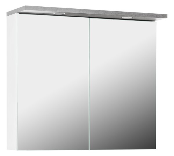 Závěsná skříňka 2 dveře PRAYA 73 bílá/beton