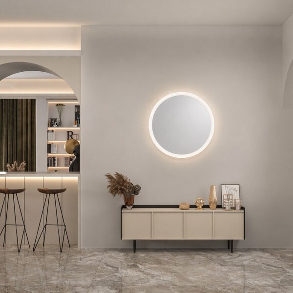 Nova Luce Bílé závěsné zrcadlo s LED osvětlením Onar 58 cm
