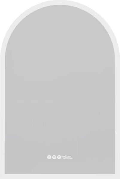Zakřivené zrcadlo s osvětlením - Koupelnové a kosmetické zrcadlo - Stmívatelné světlo s funkcí rozmrazování - 60x90cm - Montáž na stěnu - Matná bílá barva