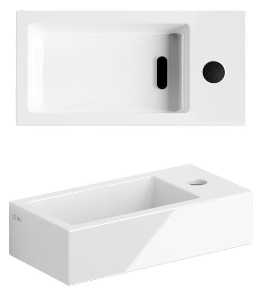 Clou Flush umyvadlo 36x18 cm obdélníkový klasický-na pult bílá lesk CL/03.03030