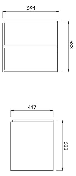 Cersanit Crea skříňka 59.4x44.7x53.3 cm pod umyvadlo závěsná dub S598-032