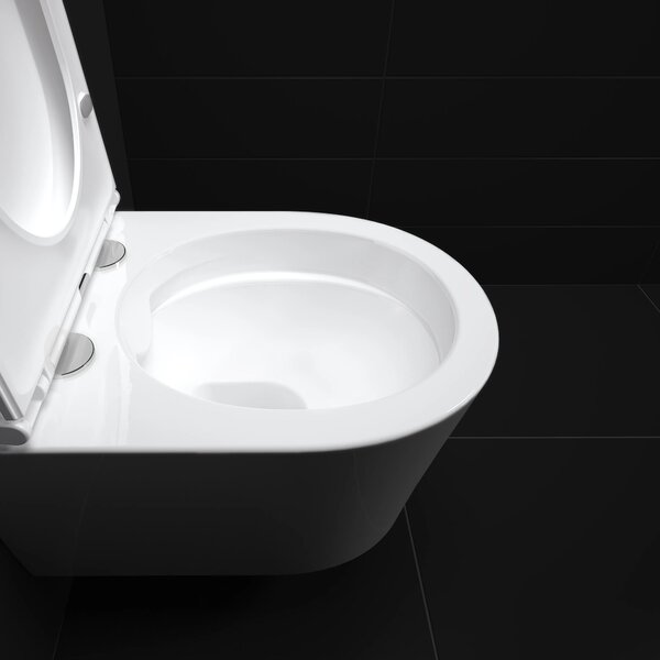 Clou InBe wc mísa se sedátkem s pomalým sklápěním závěsná bez splachovacího kruhu bílá lesk IB/04.01140