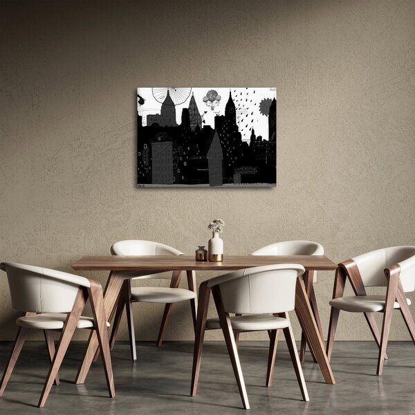 Obraz - Město s nápisy a vzory (70x50 cm)