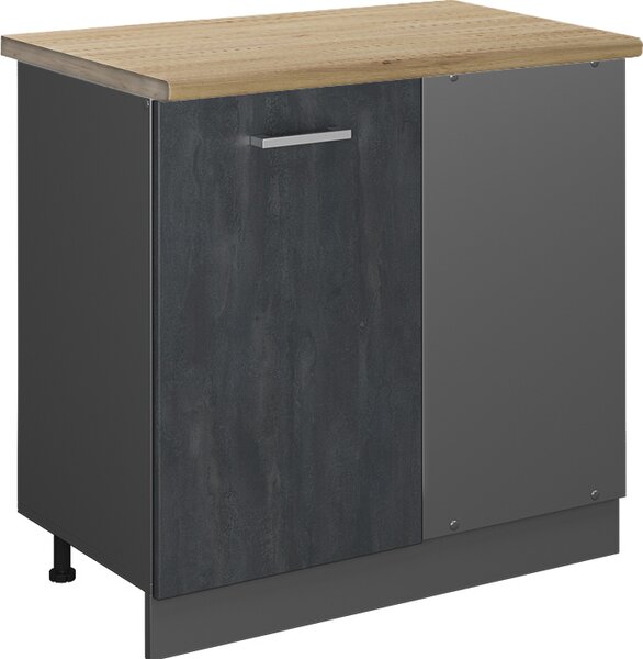 Rohová skříňka Vicco R-Line Černý beton 86 cm PD Dub, Model 47607
