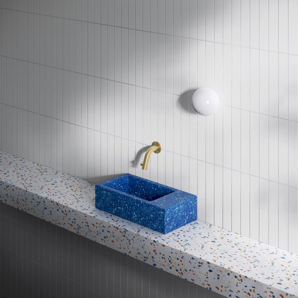 Clou Flush umyvadlo 36x18 cm obdélníkový klasický-na pult modrá CL/03.82031