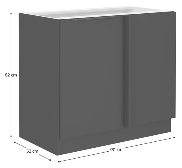Kondela Dolní kuchyňská skříňka Siber 105 ND 1F BB - černá