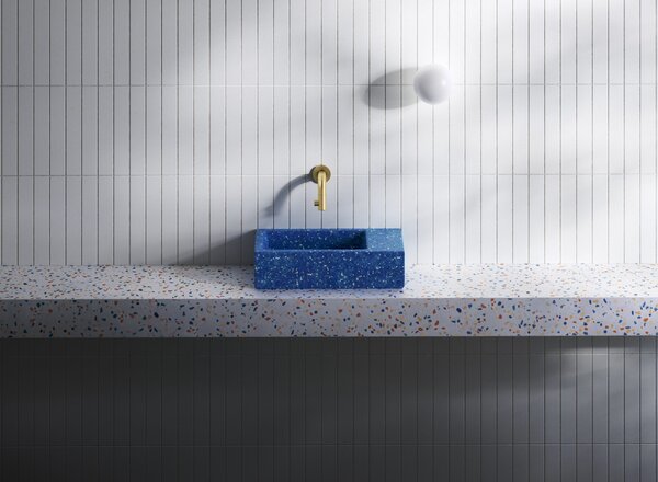 Clou Flush umyvadlo 36x18 cm obdélníkový klasický-na pult modrá CL/03.82031
