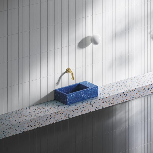 Clou Flush umyvadlo 36x18 cm obdélníkový klasický-na pult modrá CL/03.82031
