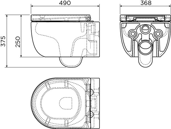 Clou Hammock wc mísa se sedátkem s pomalým sklápěním závěsná bez splachovacího kruhu bílá lesk CL/04.01080