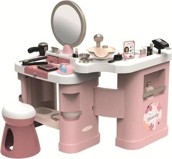 Smoby My Beauty Center 3 v 1, kadeřnický stolek, nehtové studio, toaletní stolek, 26 doplňků, od 3 let
