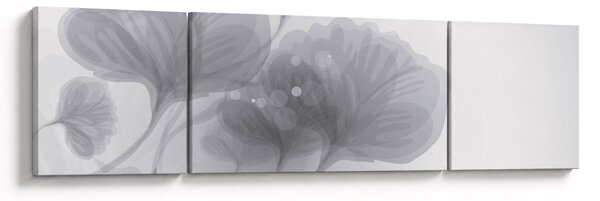 Obraz květin v šedých odstínech (170x50 cm)