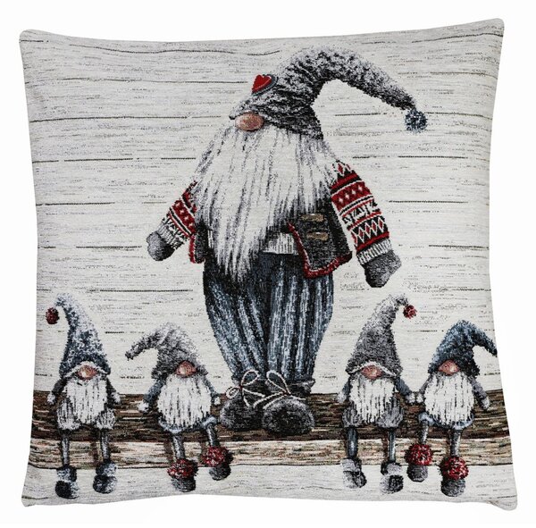 Gobelínový povlak na polštář Šedí skřítci Chenille IT04 Barva Šedá Rozměry 42x42 cm